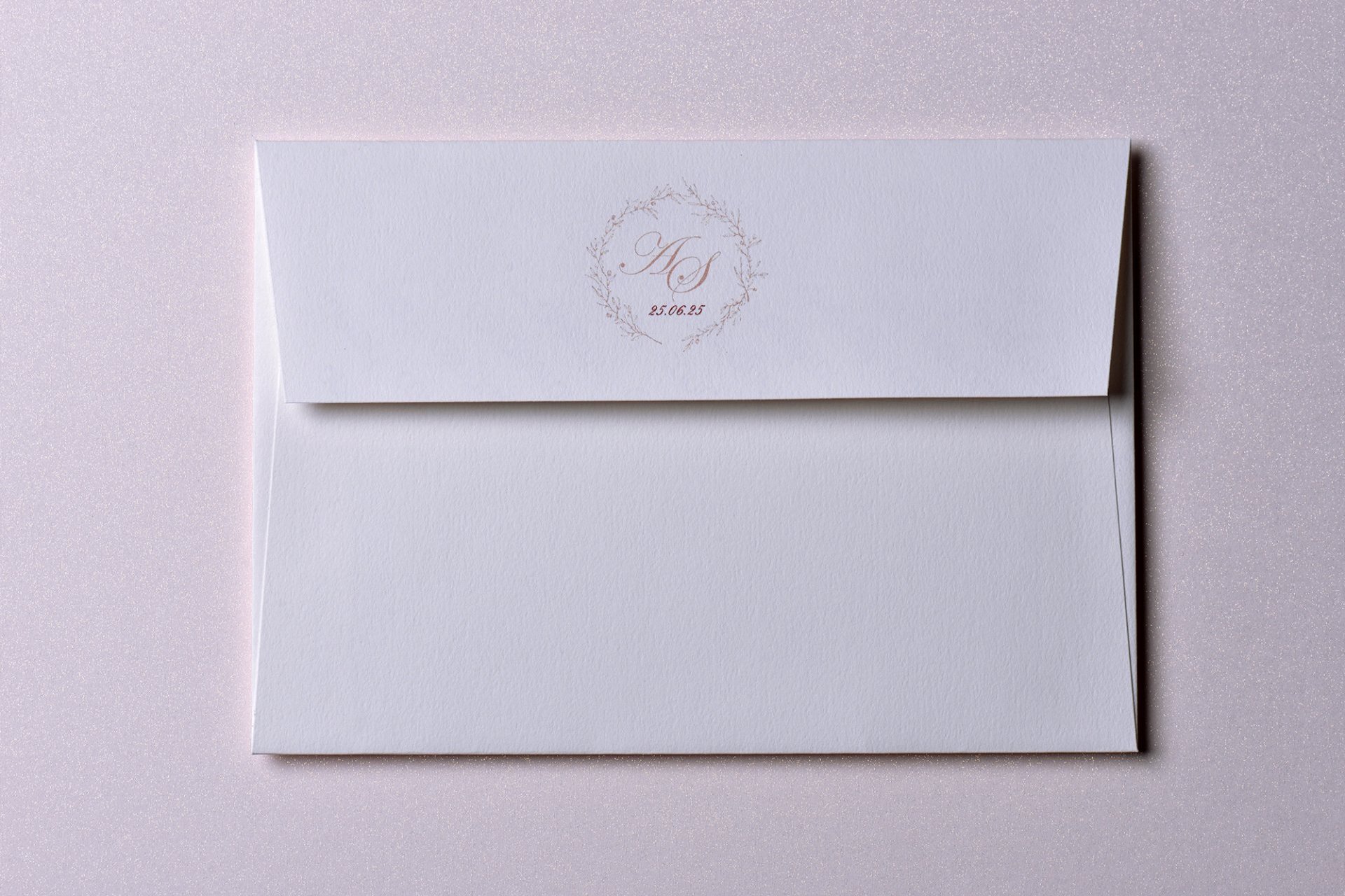 Impression Verso Enveloppe / 114 x 162 mm / Passport Rose Pailleté