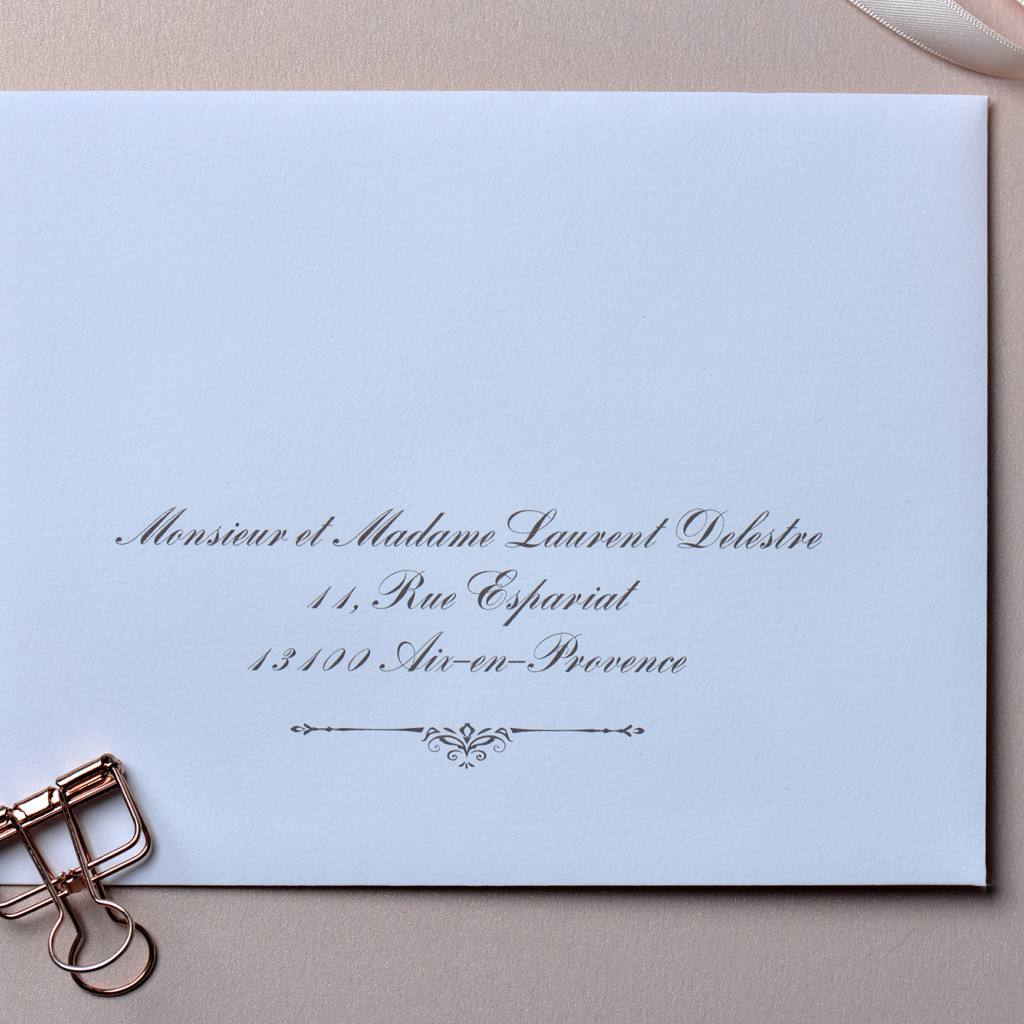 Impression Adresse Enveloppe / 145 x 190 mm / Carnet de mariage Nude