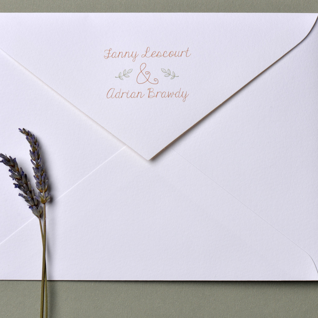 Impression Verso Adresse / 145 x 190 mm / Carnet de Mariage Vert Olive