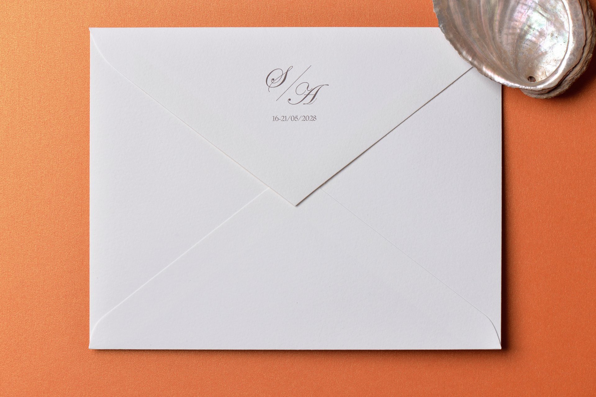Impression Verso Enveloppe / 145 x 190 mmm / Carnet de Mariage Orange